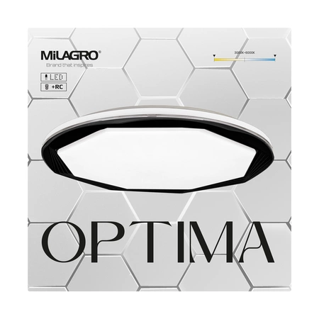 Plafon OPTIMA, ML7053, Ø480 mm, czarny/biały, 52W LED