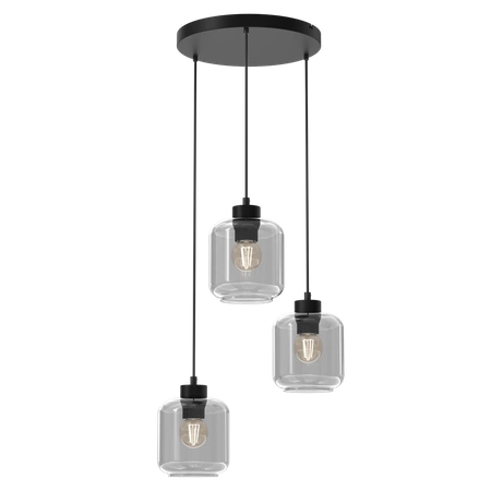 Lampa wisząca SOMBRA SMOKED, MLP8375, czarny/dymiony, 3x60W E27