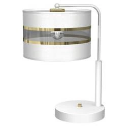 Lampka stołowa ULTIMO WHITE, MLP7354, biały/transparentny/złoty, 1x60W E27