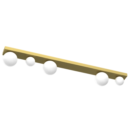 Nowoczesna lampa sufitowa BIBIONE GOLD, MLP8398, złota z białymi kloszami, 5x25W G9