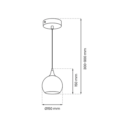 Lampa wisząca MONTE GOLD, 15 cm, MLP8401, złoty/dymiony, 1x60W E27