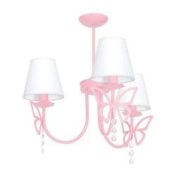 Lampa sufitowa dziecięca żyrandol z abażurami CHARLOTTE różowy śr. 62cm