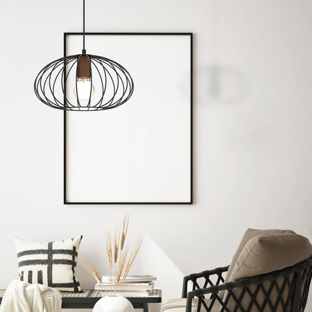 Lampa wisząca MERIDIANO, MLP7959, czarny/brązowy, 1x60W E27