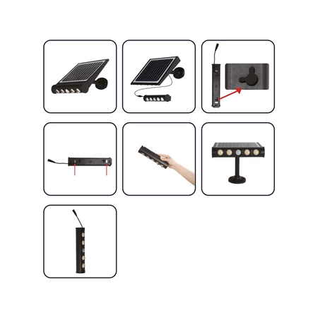 Oprawa wielofunkcyjna solarna czujnik TALENT LED 8W IP65 | czarny