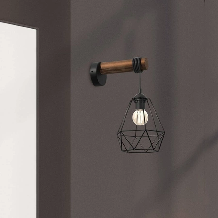 Kinkiet ACERO, MLP7886, czarny/brązowy, 1x60W E27