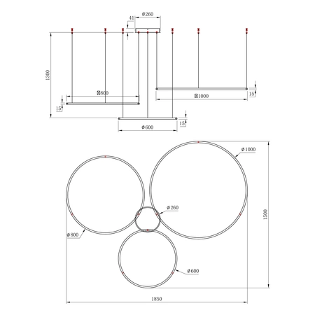 Lampa wisząca Saturno Black 100W LED