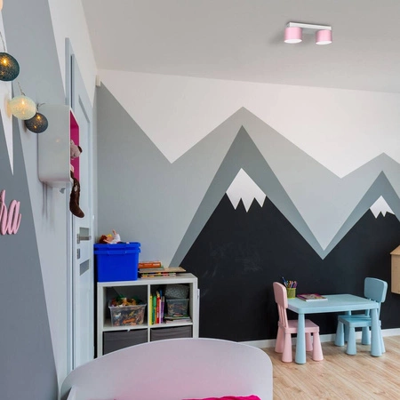 Lampa sufitowa listwa DIXIE PINK 2x GX53 szer. 24cm | różowy