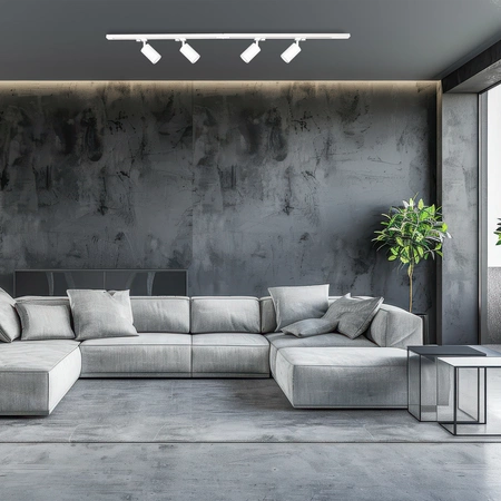 Zestaw Szynoprzewód 4xPipe Ring GU10 + Prowadnica 2x1m + Złączki - Biały