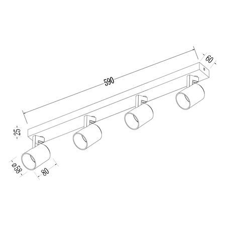 Oprawa Volf Spot Czarny 4xGU10