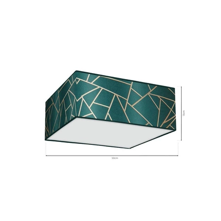 Lampa sufitowa ZIGGY GREEN, MLP7575, butelkowa zieleń/złoty, 3x60W E27