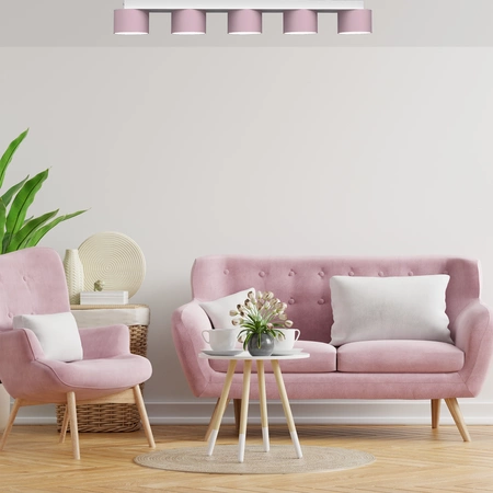 Lampa sufitowa listwa DIXIE PINK 5x GX53 szer. 64cm | różowy