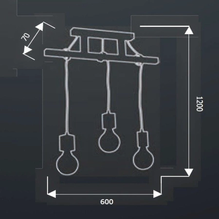 Lampa wisząca JACK III, wys 120cm