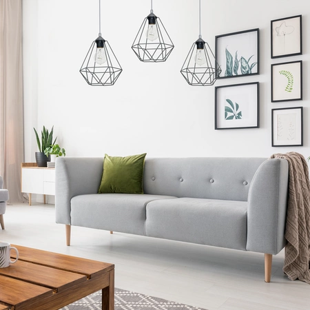 Lampa wisząca BASKET, szara, 3x60W E27, MLP7217