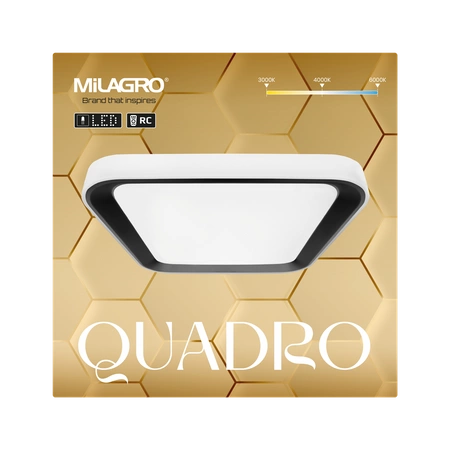 Plafon QUADRO BLACK, ML7932, biały/czarny, 66W LED