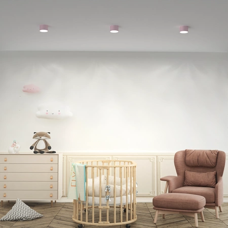 Lampa sufitowa spot DIXIE PINK GX53 szer. 8cm | różowy