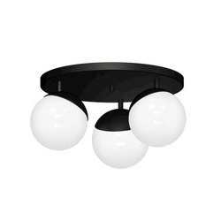 Lampa sufitowa nowoczesna szklana kula plafon SFERA III czarny/biały śr. 35cm