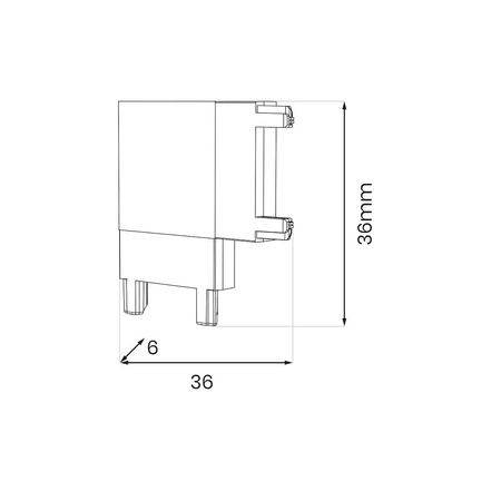 Slim Magnetic Track Czarny Łącznik Szyn L