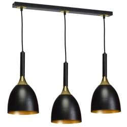 Nowoczesna lampa wisząca listwa CLARK BLACK/GOLD 3xE27 MLP6222