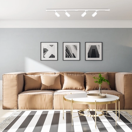 Zestaw Szynoprzewód 4xPipe Ring GU10 + Prowadnica 2x1m + Złączki - Biały