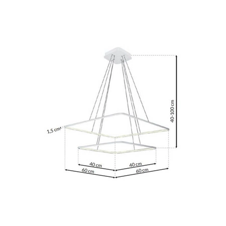 Nowoczesna lampa NIX II LED white 60cm ciepła 3000K