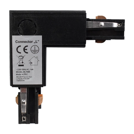 Łącznik szynoprzewodu 3-fazowego TRACK LIGHT, czarny, Typ: LU, ML7088