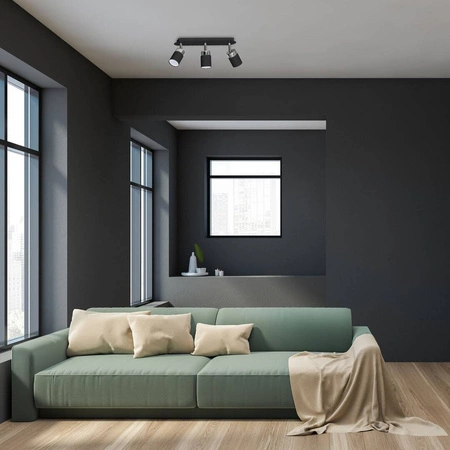 Lampa sufitowa nowoczesna reflektorek spot JOKER III czarny szer. 45cm