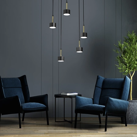 Lampa wisząca ARENA, MLP7763, czarny/złoty, 5x11W GX53