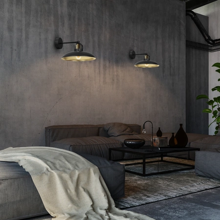 Kinkiet FELIX, MLP8904, czarny/złoty, 1x60W E27