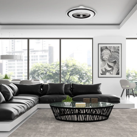 plafon lampa sufitowa LED ZONDA BLACK 48W z wentylatorem oraz funkcją ściemniania