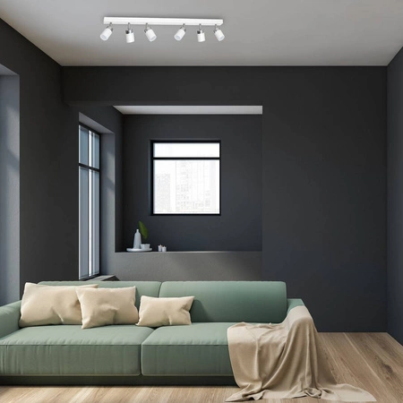 Lampa sufitowa nowoczesna reflektorek spot JOKER VI biały szer. 90cm