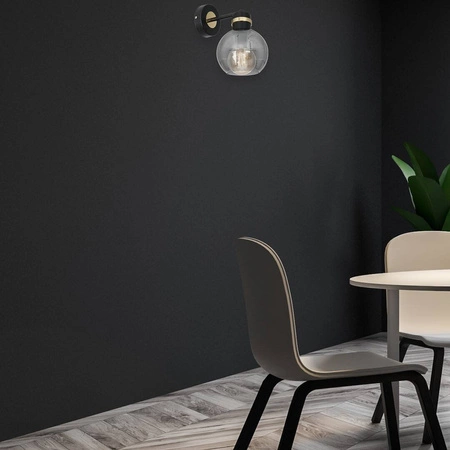 Lampa ścienna kinkiet OMEGA BLACK / GOLD MLP6528