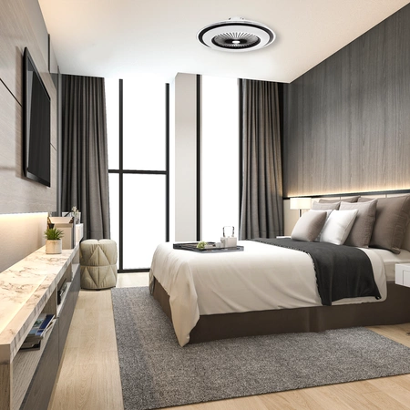 plafon lampa sufitowa LED ZONDA BLACK 48W z wentylatorem oraz funkcją ściemniania