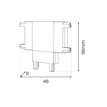 Slim Magnetic Track Czarny Łącznik Szyn T