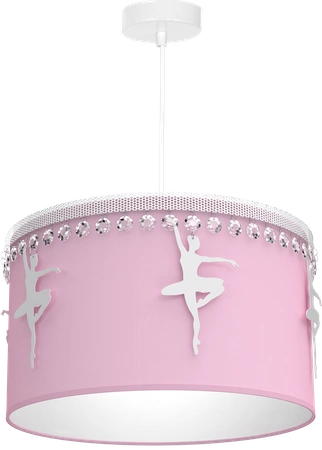 Lampa wisząca dziecięca z abażurem BALETNICA różowy śr. 37cm