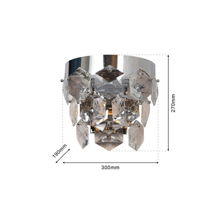 Kinkiet kryształowy designerski GRACE CHROME 2xE14 | chrom