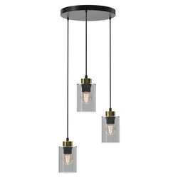 Lampa wisząca CHIC, MLP8385, czarny/złoty/dymiony, 3x60W E27