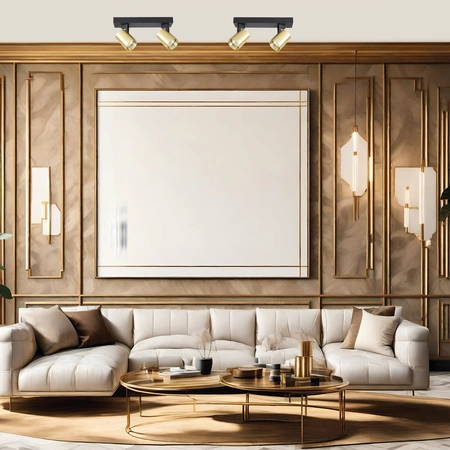 Lampa sufitowa Volf Spot 2xGU10 | Czarny złoty