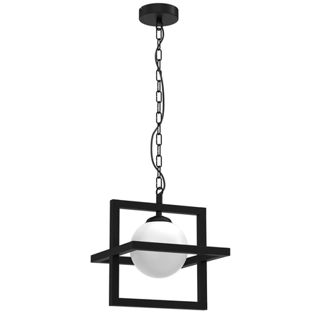 Lampa wisząca DIEGO, MLP8568, czarna z białym kloszem, 1x40W E14