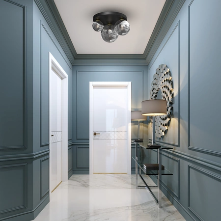 Stylowa lampa sufitowa REFLEX MLP8417, czarny/złoty, 2x40W E14 + 1x60W E27