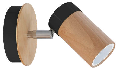 Kinkiet nowoczesny z drewna BARON czarny