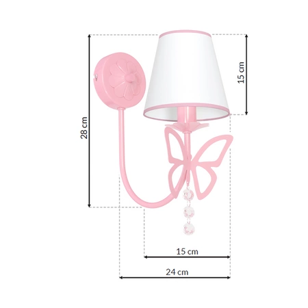 Kinkiet dziecięcy CHARLOTTE różowy