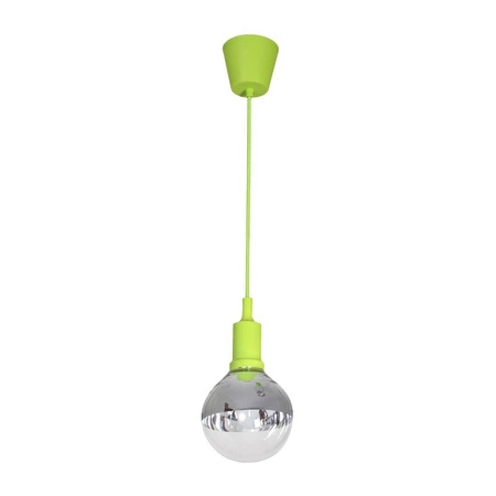 Lampa wisząca zielony kabel BUBBLE LIME + żarówka LED 5W E14