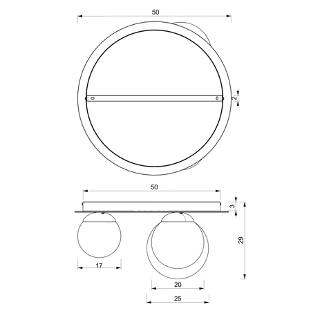Lampa sufitowa PLATO, MLP7966, biały/złoty, 2x40W E14 + 1x60W E27