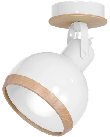 Kinkiet nowoczesny reflektorek kula OVAL I biały