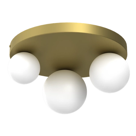 Nowoczesna lampa sufitowa BIBIONE GOLD, MLP8395, złota z białymi kloszami, 3x25W G9
