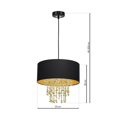 Nowoczesna lampa wisząca ALMERIA BLACK/GOLD 1xE27 MLP6441