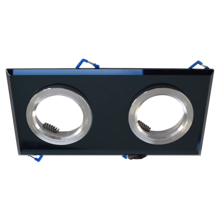 Oczko sufitowe szklane PROSTOKĄTNE 2xGU10 Kolor: CZARNY EKOS926