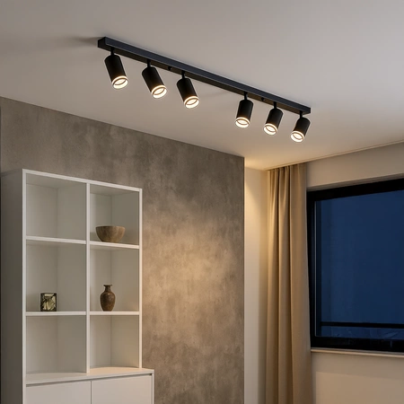 Oprawa Pipe Ring Spot Czarny 6xGU10