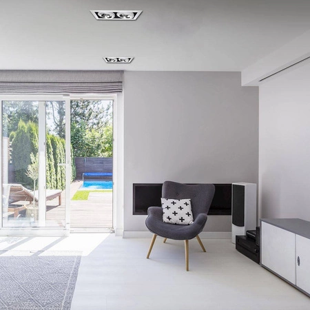 Oprawa Podtynkowa Plaza 2xGU10 AR111 Biała w nowoczesnym stylu