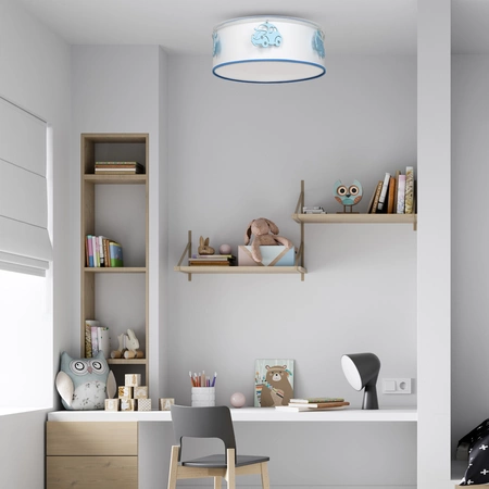 Lampa sufitowa AUTOMOBILE, biały/niebieski, 2x60W E27, MLP8285